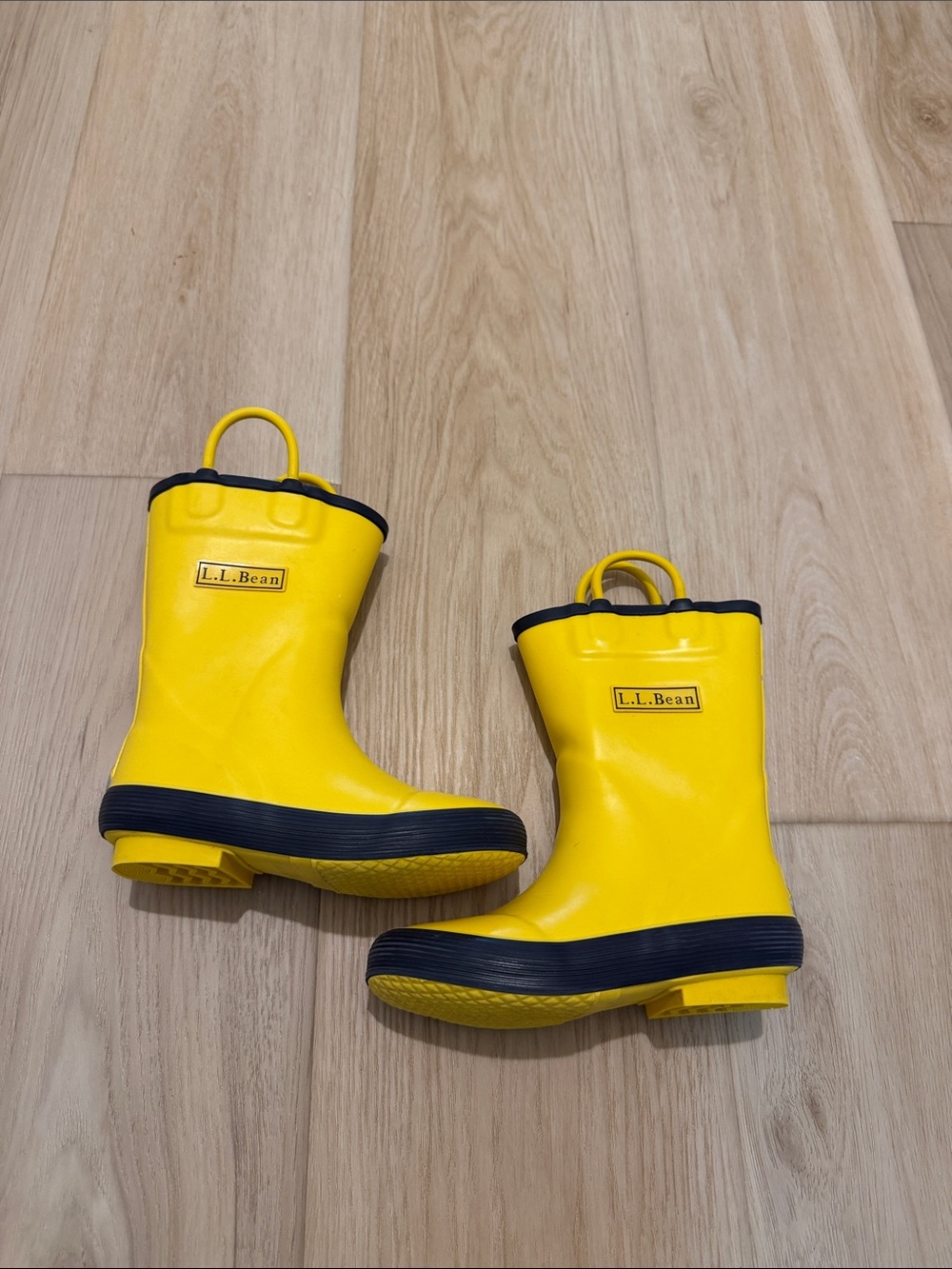 L.L. Bean Bright Yellow Kids Rain Boots with Black Trim